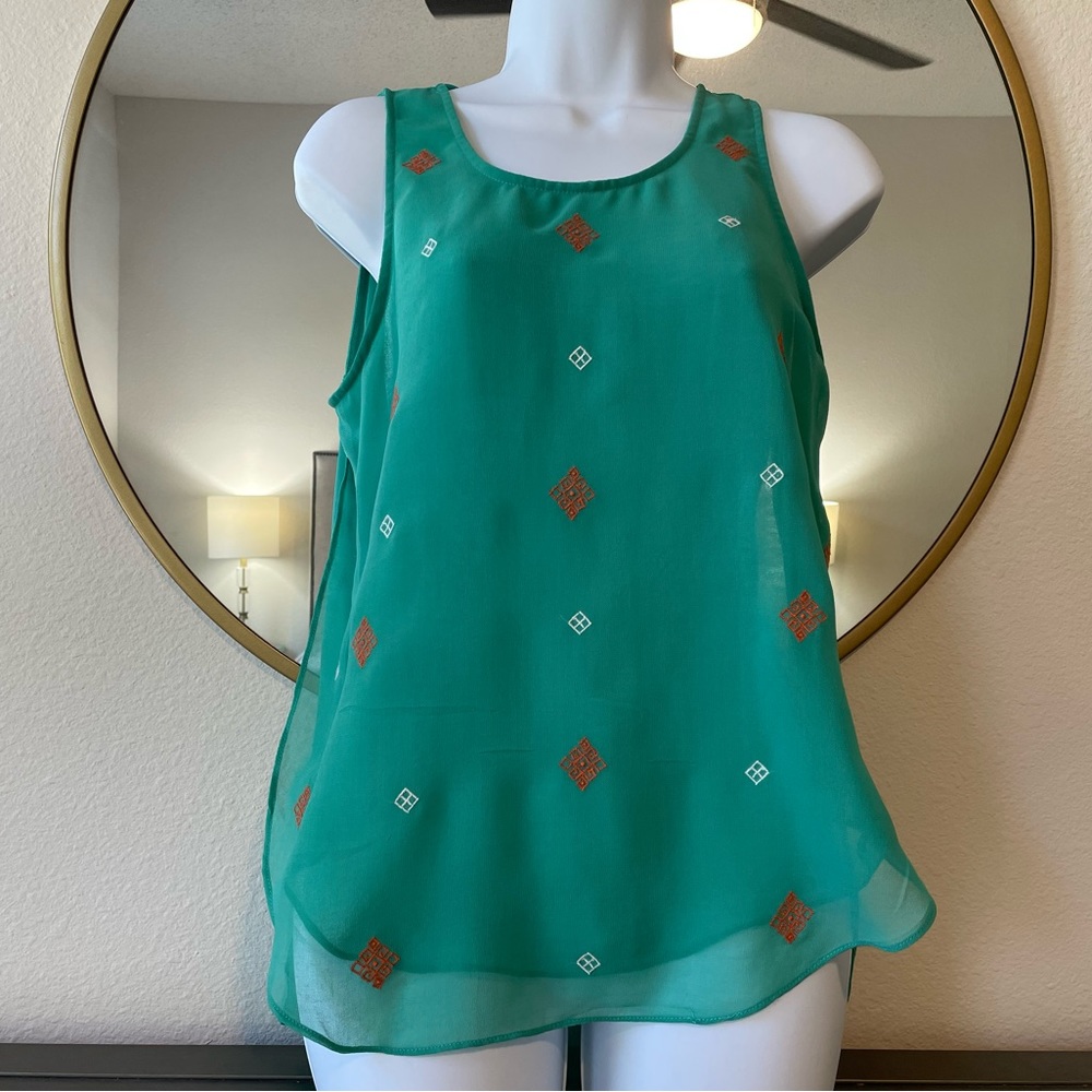 41 Hawthorn Tank Top Boho Embroidered S Small